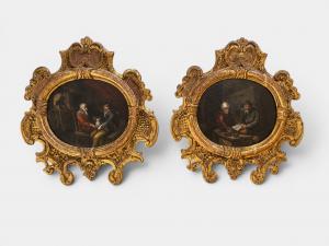 Pair of 17th-century Flemish miniatures on copper.
